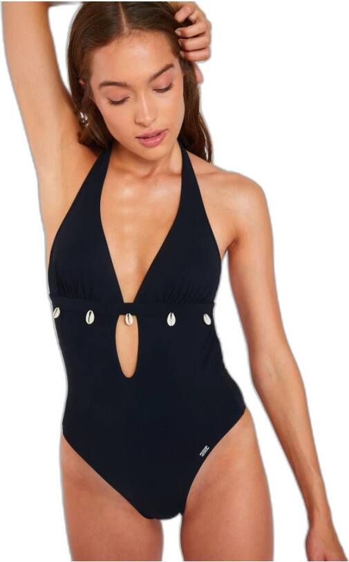 Banana moon Dames zwempak uit 1 stuk Shellina Black Zwart Dames
