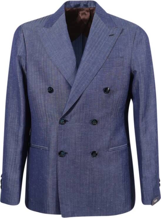 Barba Blazers Blauw Heren