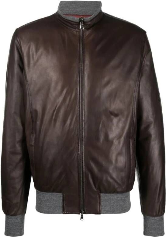 Barba Leather Jackets Bruin Heren