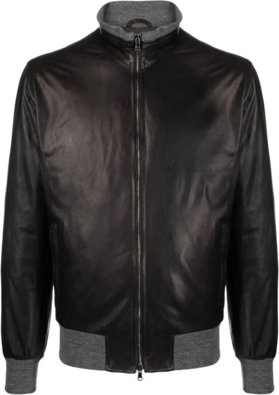 Barba Leather Jackets Zwart Heren