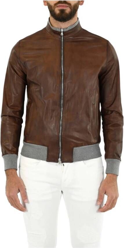 Barba Napoli Leather Jackets Bruin Heren