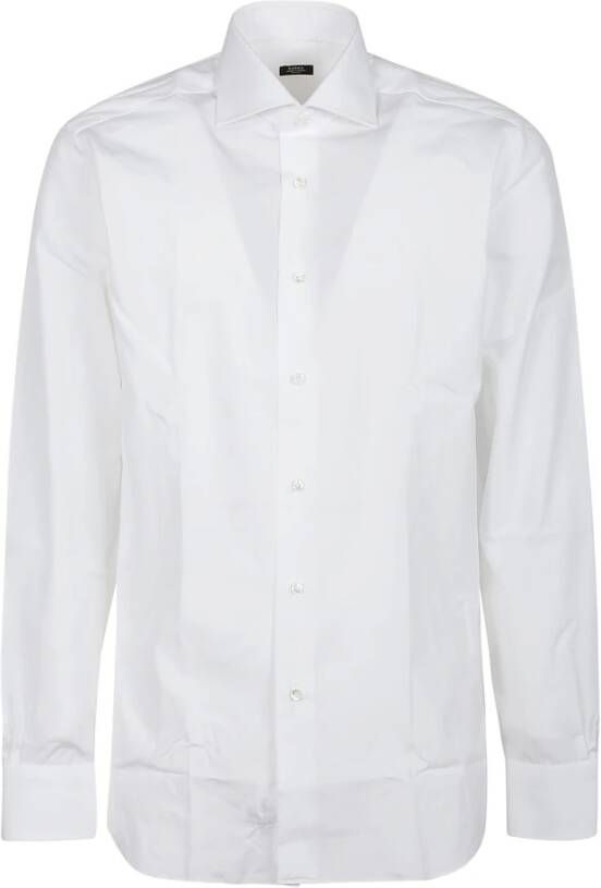 Barba Napoli Witte Hals Shirt White Heren