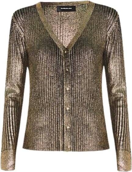 Barbara Bui Metallic Ribgebreid Vest Green Dames
