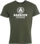 Barbour A7 Biker Grafisch T-shirt Groen Heren - Thumbnail 1