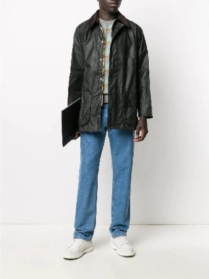 Barbour Beaufort Wax Jacket Stijlvolle en functionele regenjassen Groen Heren - Foto 6