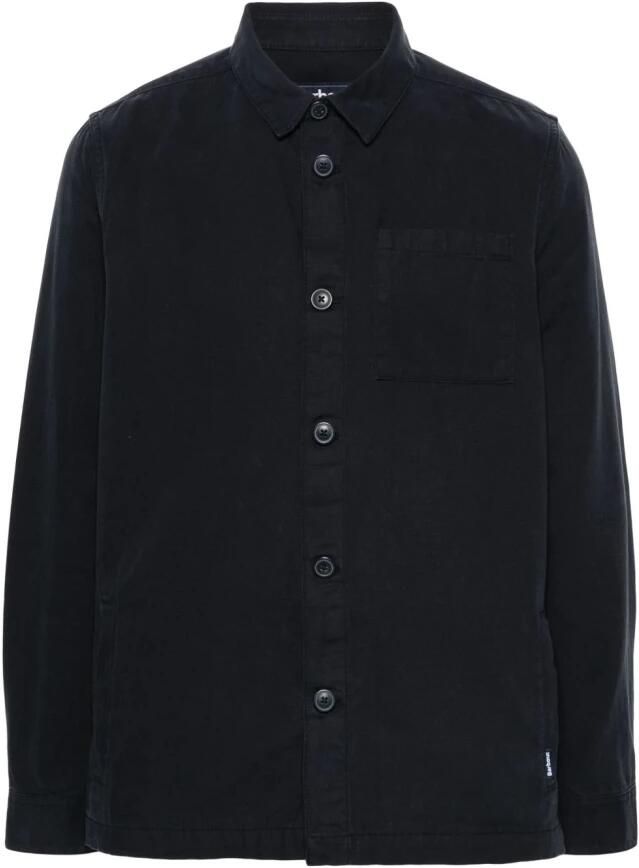 Barbour Klassiek Navy Gewassen Katoen Overshirt Black Heren - Foto 5
