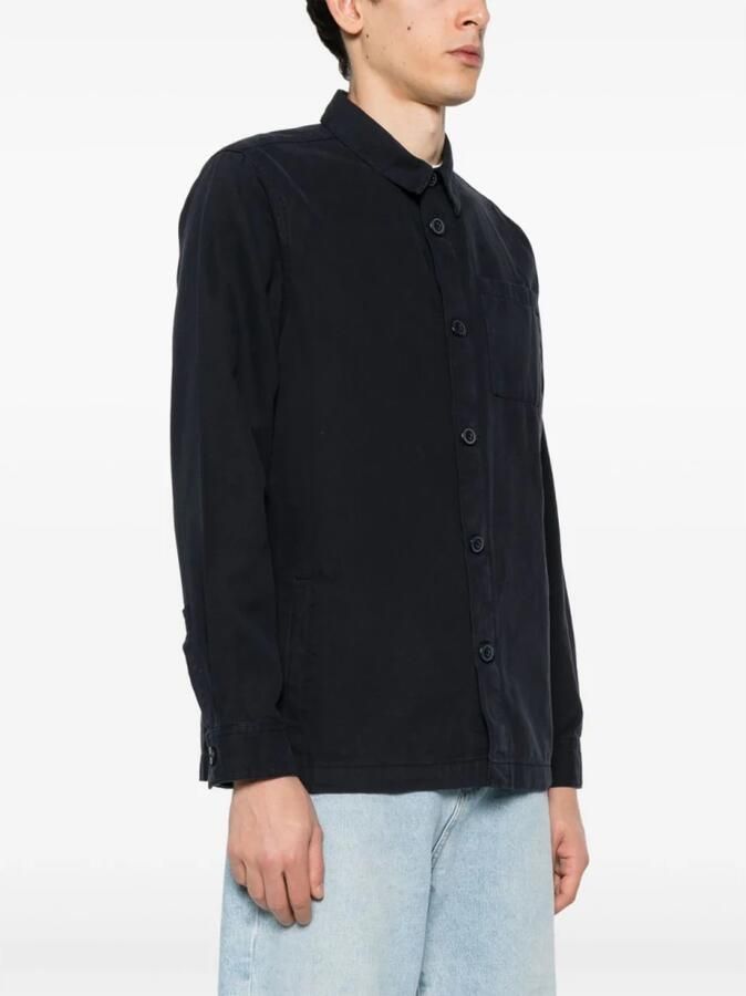 Barbour Klassiek Navy Gewassen Katoen Overshirt Black Heren - Foto 4