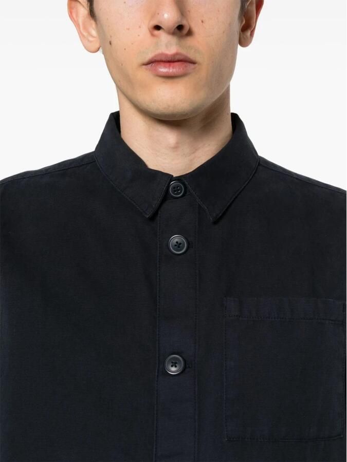 Barbour Klassiek Navy Gewassen Katoen Overshirt Black Heren - Foto 2