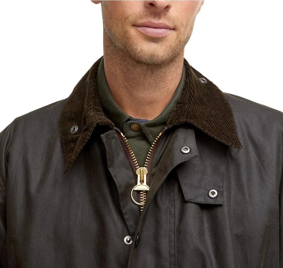 Barbour Klassieke Northumbria Gewaxte Jas Groen Green Heren - Foto 6