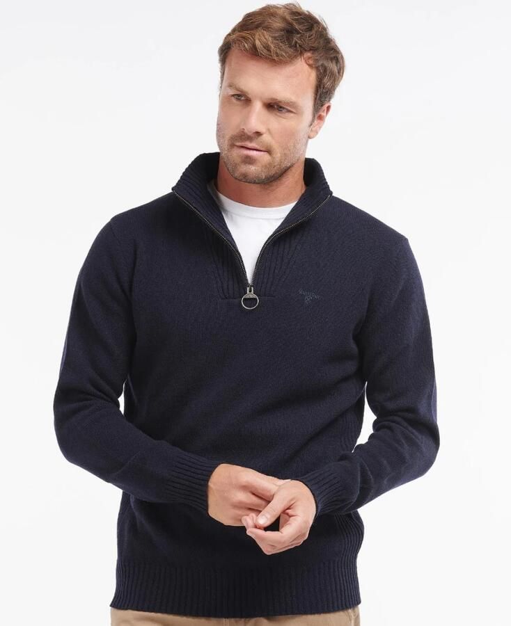 Barbour Zachte lamswollen trui met funnel neck Blauw Heren - Foto 4