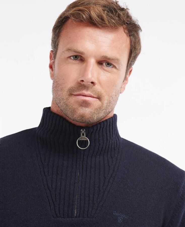 Barbour Zachte lamswollen trui met funnel neck Blauw Heren - Foto 2