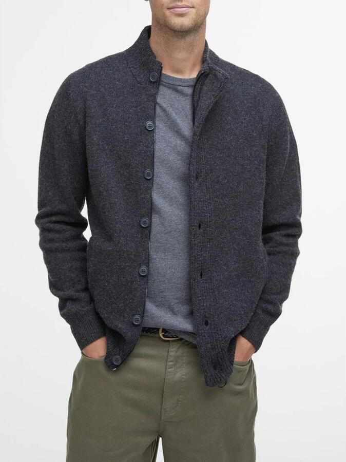 Barbour Grofgebreide wollen trui met Alcantara patches en custom borduursel Gray Heren - Foto 5