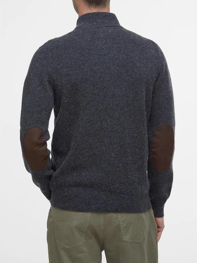 Barbour Grofgebreide wollen trui met Alcantara patches en custom borduursel Gray Heren - Foto 6