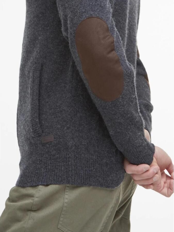 Barbour Grofgebreide wollen trui met Alcantara patches en custom borduursel Gray Heren - Foto 4