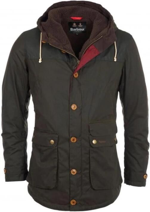 Barbour Eigentijdse getailleerde gewaxte katoenen parka Green Heren - Foto 4