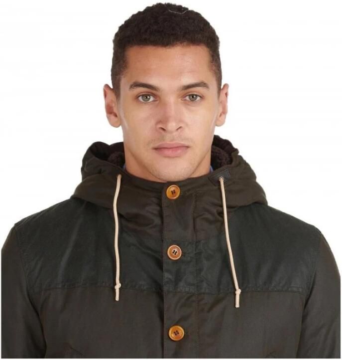 Barbour Eigentijdse getailleerde gewaxte katoenen parka Green Heren