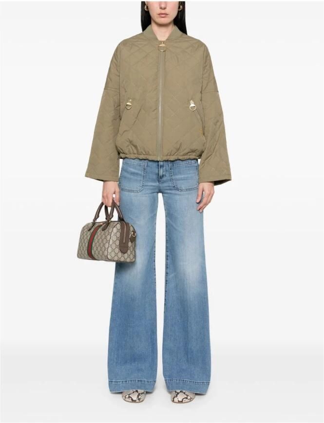 Barbour Groene Bomberjack met ritssluiting Green Dames - Foto 4