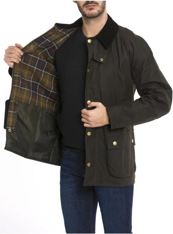 Barbour Groene Katoenen Field Jacket met Ritssluiting en Knoopsluiting Green Heren - Foto 3