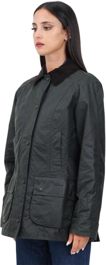 Barbour Zwarte Gewaxte Jas met Klassieke Kraag Black Dames - Foto 6