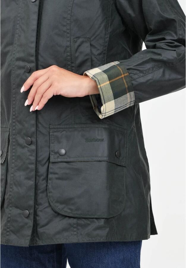 Barbour Zwarte Gewaxte Jas met Klassieke Kraag Black Dames - Foto 2
