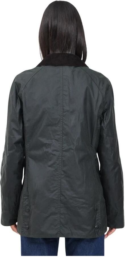 Barbour Zwarte Gewaxte Jas met Klassieke Kraag Black Dames - Foto 5