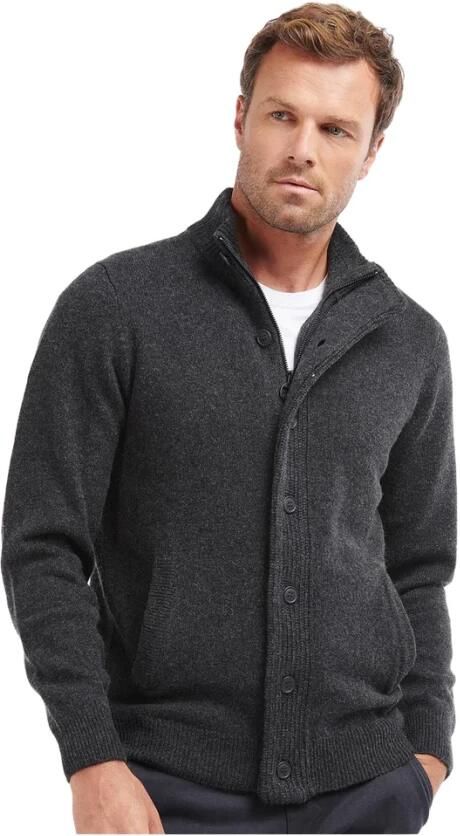 Barbour Grofgebreide wollen trui met Alcantara patches en custom borduursel Gray Heren - Foto 8