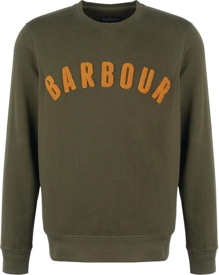 Barbour Lange Herenjas in Sage met Gewatteerde Voering en Patchdetails Groen Heren