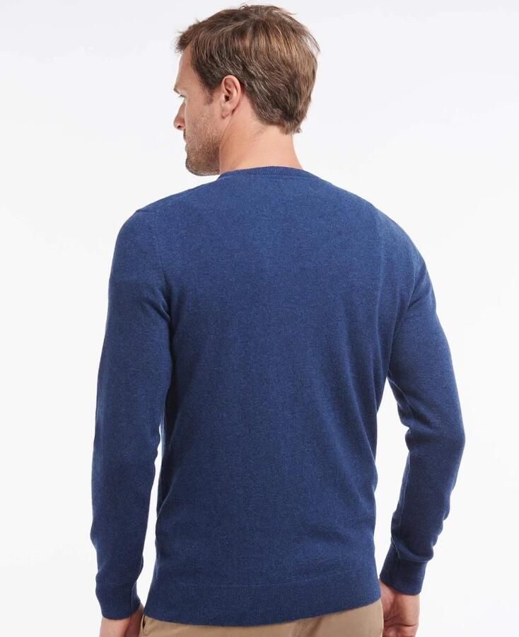 Barbour Essential Lamswollen Trui met Ronde Hals voor Heren Blauw Heren - Foto 4