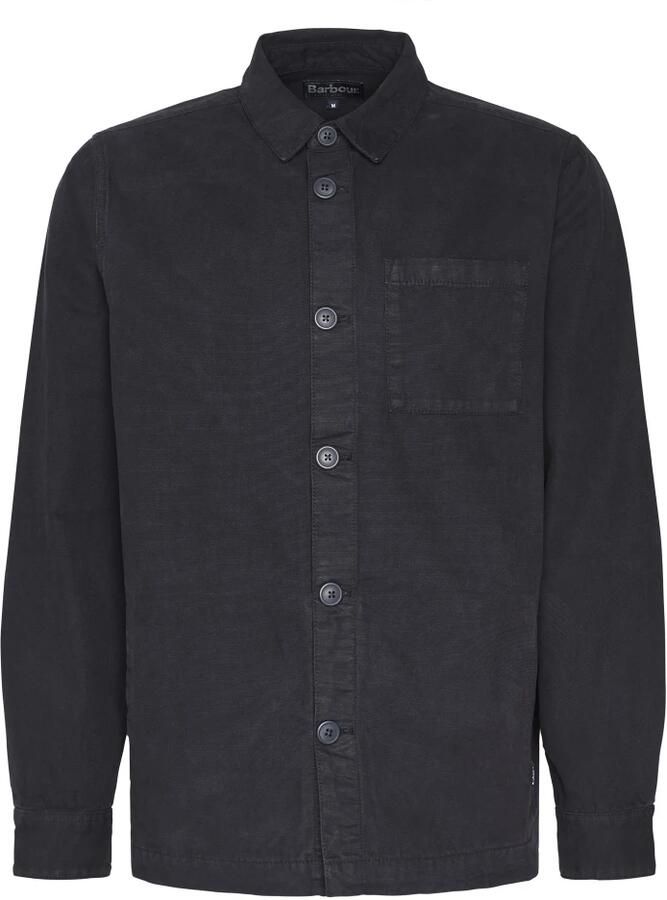 Barbour Klassiek Navy Gewassen Katoen Overshirt Black Heren - Foto 12