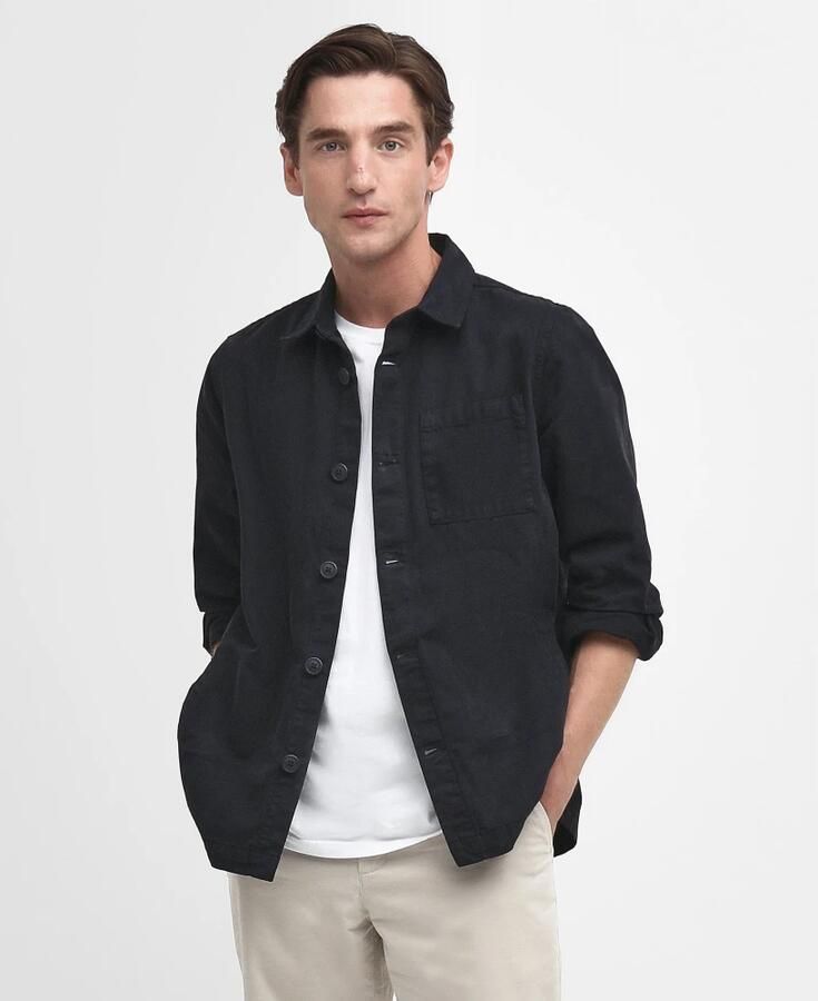 Barbour Klassiek Navy Gewassen Katoen Overshirt Black Heren - Foto 2