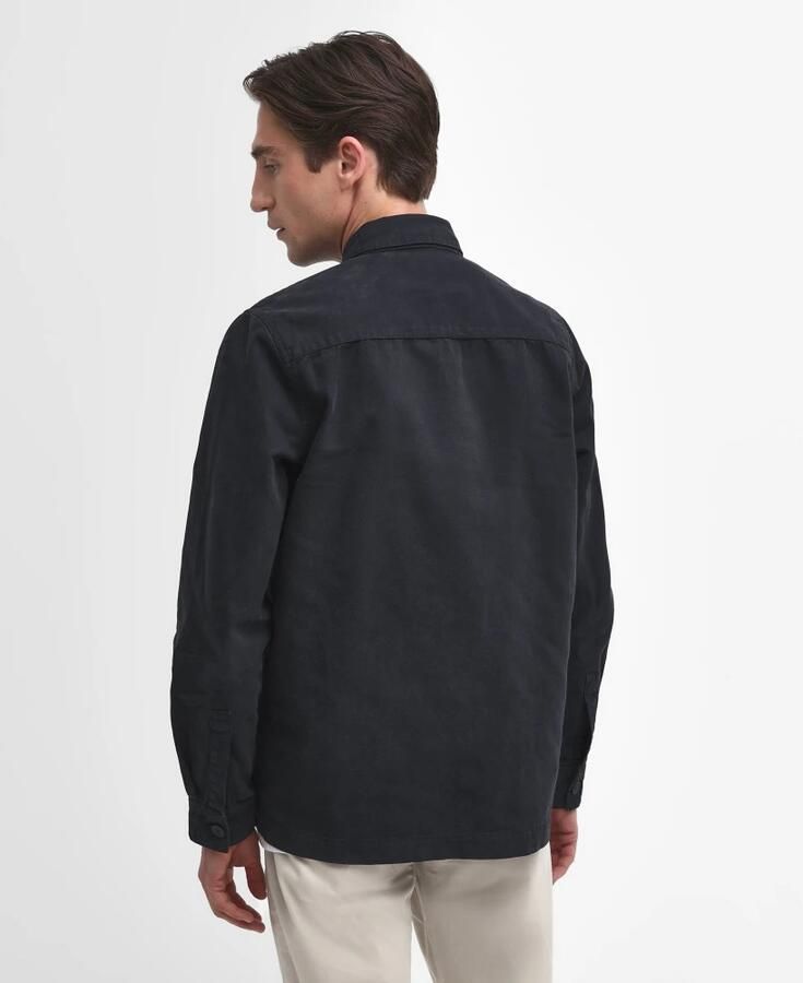 Barbour Klassiek Navy Gewassen Katoen Overshirt Black Heren - Foto 4