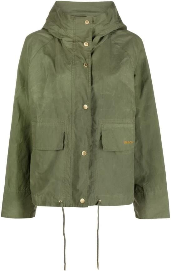 Barbour Stijlvolle Showerproof Katoenen Jas Green Dames