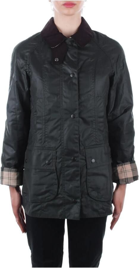 Barbour Zwarte Gewaxte Jas met Klassieke Kraag Black Dames - Foto 3