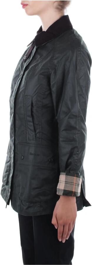 Barbour Zwarte Gewaxte Jas met Klassieke Kraag Black Dames - Foto 9