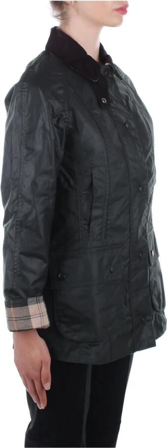 Barbour Zwarte Gewaxte Jas met Klassieke Kraag Black Dames - Foto 8
