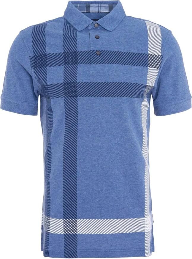Barbour Oversized Tartan Polo Shirt in Chambray Blue Heren - Foto 6