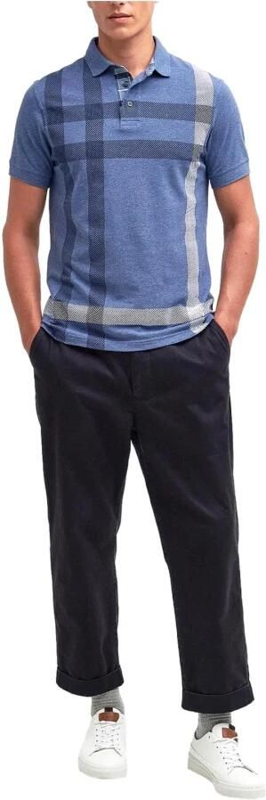 Barbour Oversized Tartan Polo Shirt in Chambray Blue Heren - Foto 5