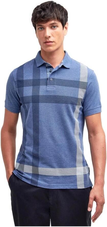 Barbour Oversized Tartan Polo Shirt in Chambray Blue Heren - Foto 4