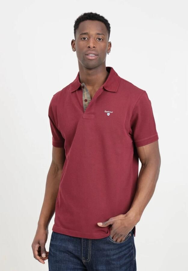 Barbour Polo Shirt Tartan Pique Polo Red Heren - Foto 4