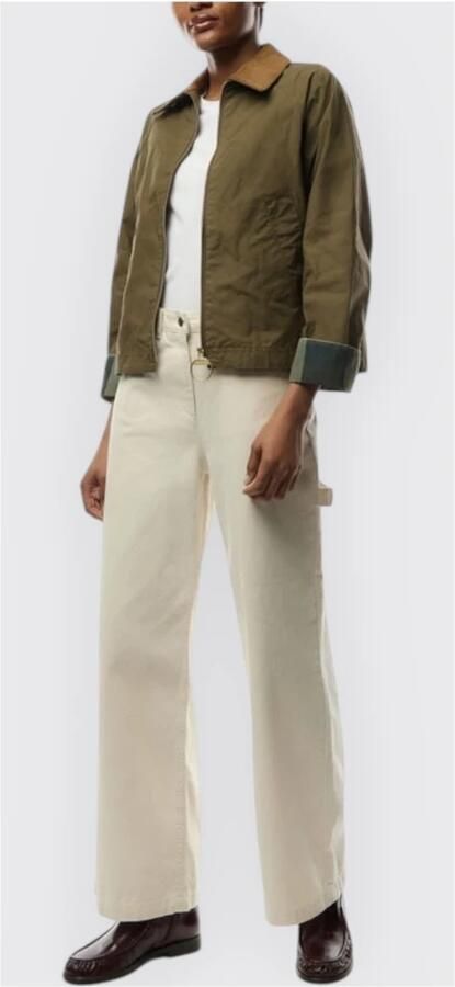 Barbour Gewatteerd Jack met Ribfluwelen Kraag Green Dames - Foto 6