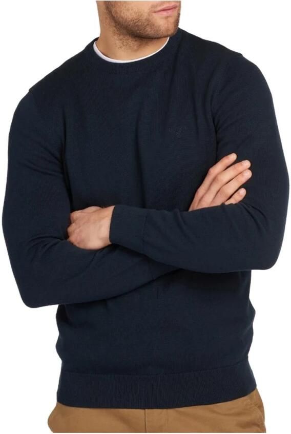 Barbour Blauwe Wol Crewneck Trui Blue Heren - Foto 5