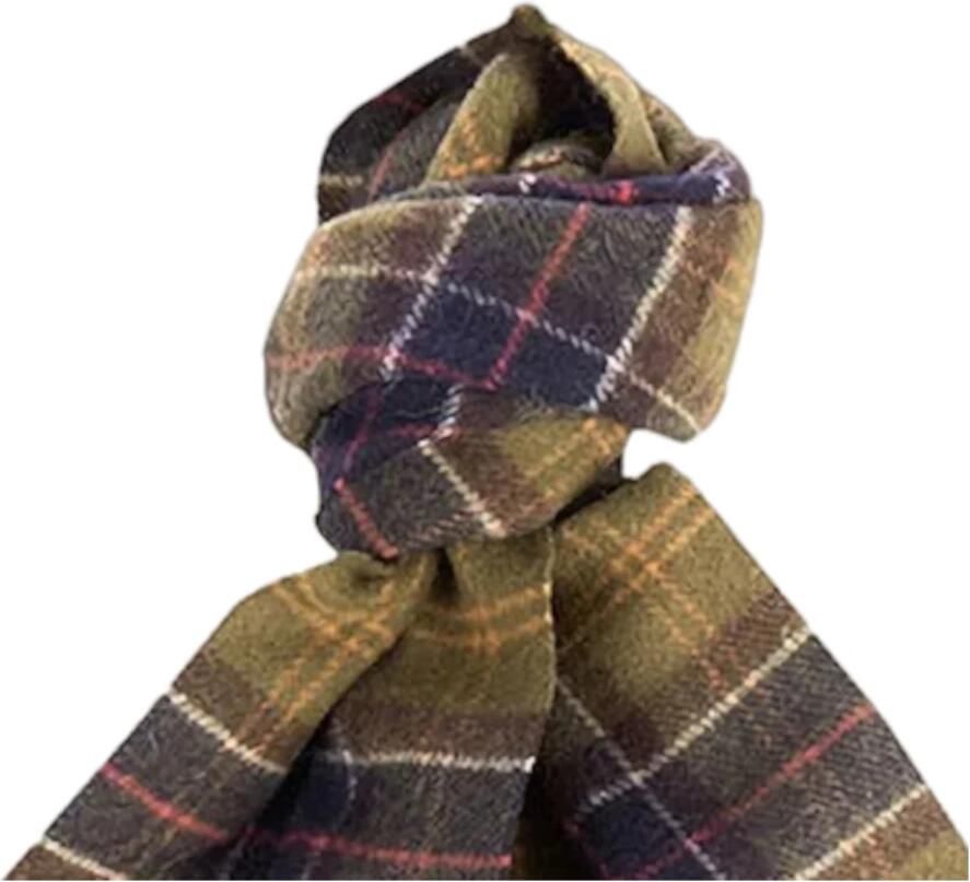 Barbour Geruite lamswollen sjaal met franjes Multicolor Heren - Foto 2