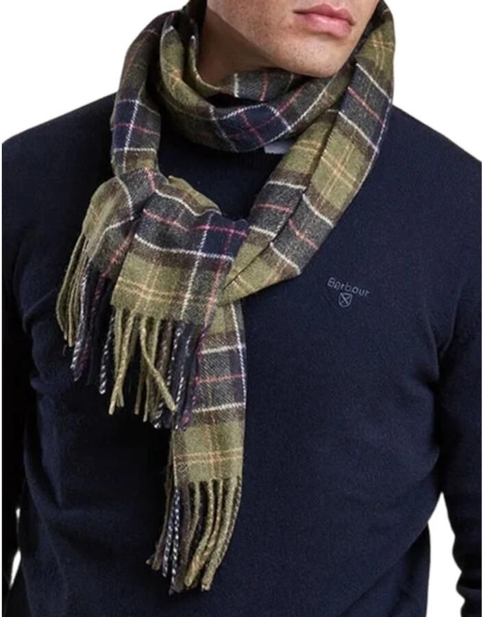 Barbour Geruite lamswollen sjaal met franjes Multicolor Heren - Foto 4