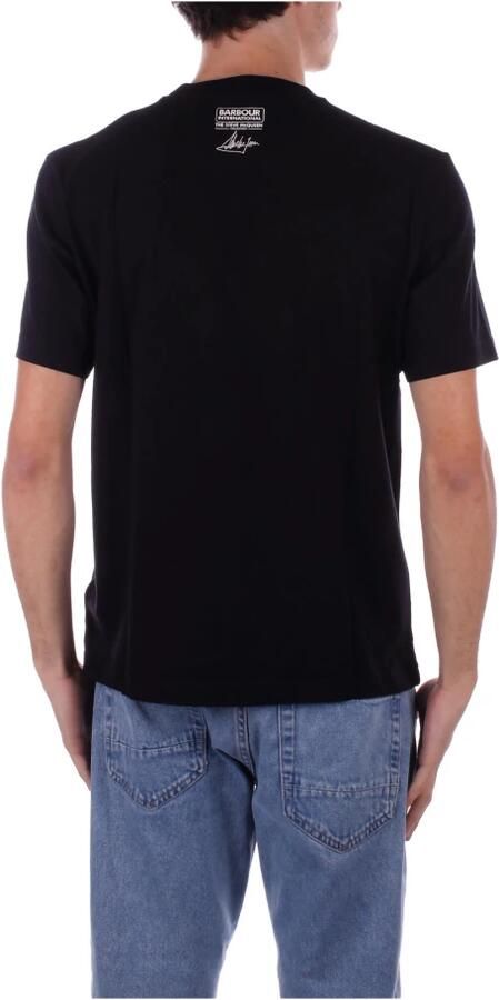 Barbour T-shirt met logo op de voorkant regular fit Black Heren