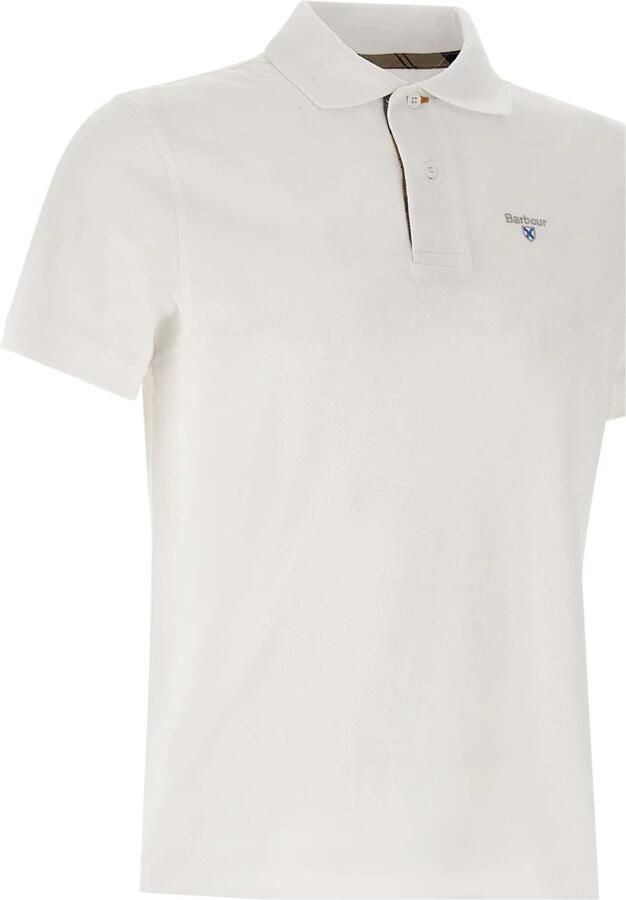 Barbour Klassieke korte mouw katoenen polo met tartan accenten White Heren - Foto 3
