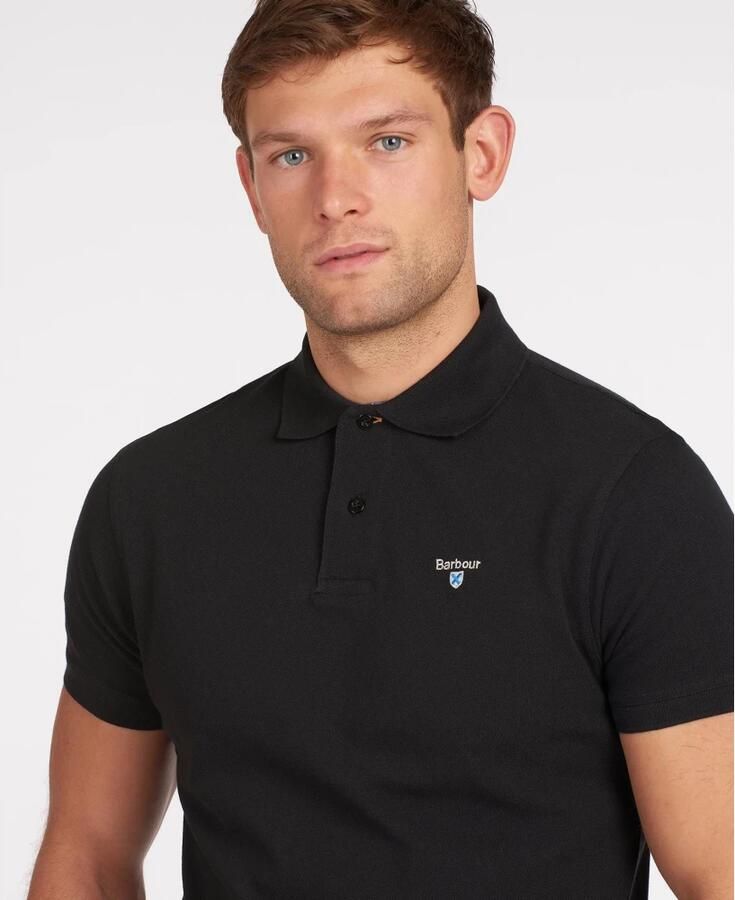 Barbour Tartan Pique Polo Shirt Zwart Modern Black Heren - Foto 2