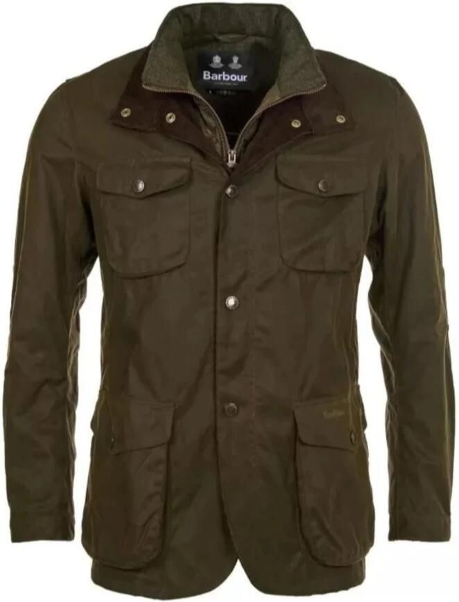 Barbour Groene Gewaxte Katoenen Ogston Jas Green Heren