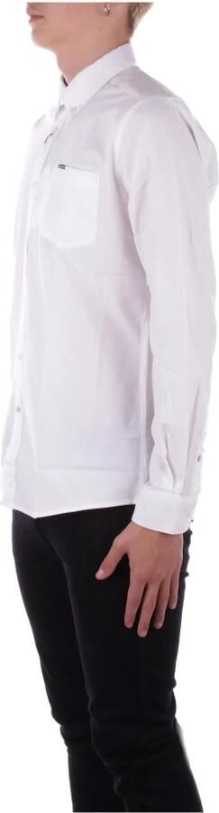 Barbour Wit Logo Voor Knoop Shirt White Heren - Foto 2