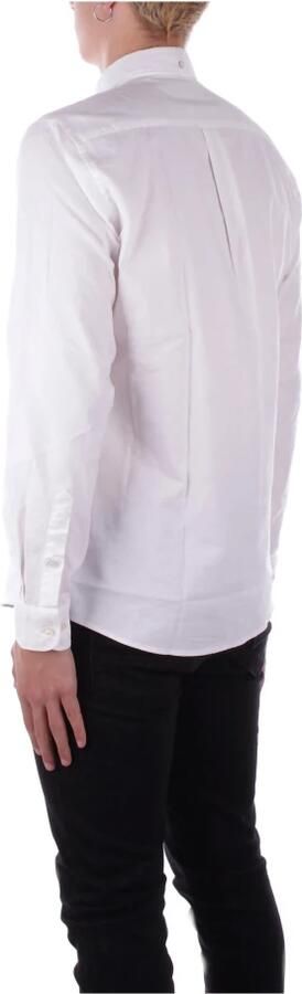 Barbour Wit Logo Voor Knoop Shirt White Heren