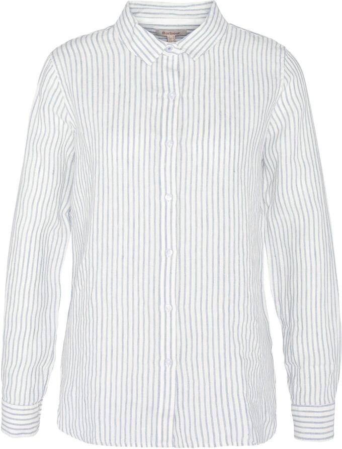 Barbour Chambray Stripe Linnen Overhemd White Dames